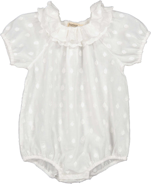 MarMar Gentle White Rosetta Romper