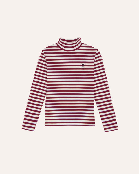 The Campamento Burgundy Stripe Turtleneck