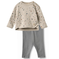 Wheat Grey Moon Letters Emery Sweatshirt & Flint Silas Legging Set