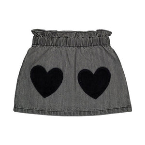 Louis Louise Grey Washed Denim Teacher Skirt