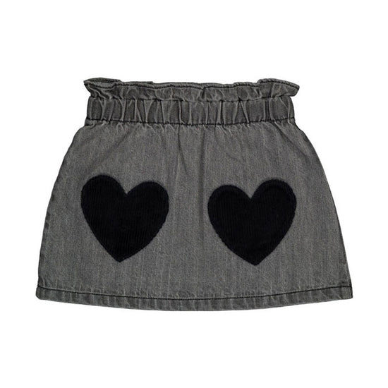 Louis Louise Grey Washed Denim Teacher Skirt