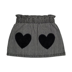 Louis Louise Grey Washed Denim Teacher Skirt