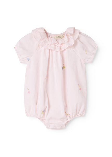 MarMar Pink Summer Embroidery Rosetta Romper