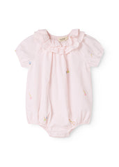 MarMar Pink Summer Embroidery Rosetta Romper