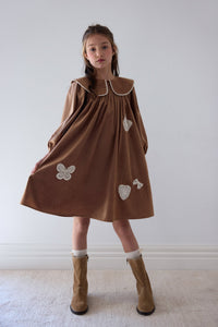 Petite Amalie Caramel Scattered Applique Cord Dress