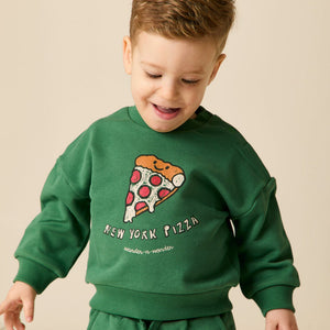 Wander & Wonder Green Pizza Sweatshirt