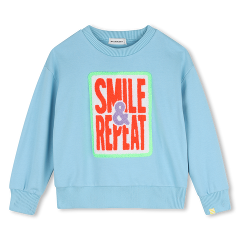 Billieblush Blue Smile & Repeat Crewneck Sweatshirt