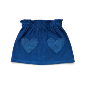 Louis Louise Navy Corduroy Heart Skirt