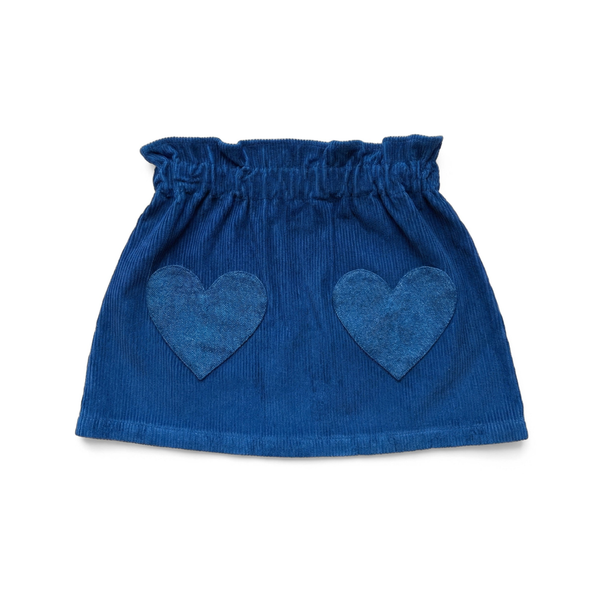 Louis Louise Navy Corduroy Heart Skirt