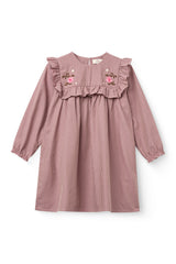 Copenhagen Colors Winter Rose Check Comb Checkered Ruffle Dress