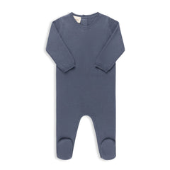 Loom Blue Cable Pointelle Footie & Bonnet