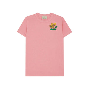 The Campamento Flower Embroidery Pink T-shirt