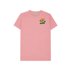 The Campamento Flower Embroidery Pink T-shirt