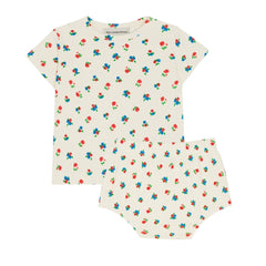 The Campamento Ecru Small Flowers All Over T-Shirt & Bloomer Set