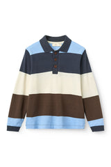 Copenhagen Colors Brown Striped Pique L/S Polo Shirt
