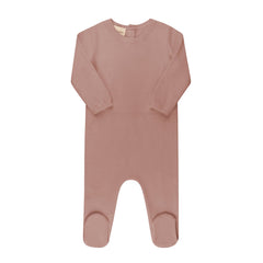 Loom Mauve Cable Pointelle Footie & Bonnet