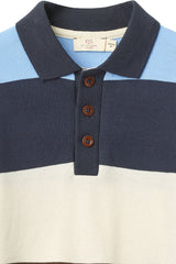 Copenhagen Colors Brown Striped Pique L/S Polo Shirt