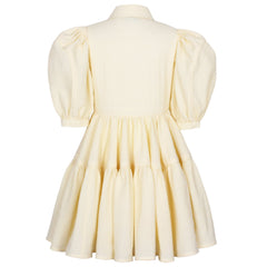 Jessie And James Yellow Textured Glistening Dress
