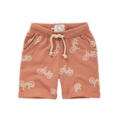 SPROET & SPROUT SALMON BICYCLE PRINT TIE SHORTS