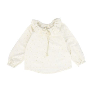 COSMOSOPHIE STAR PRINT RUFFLE COLLAR SHIRT