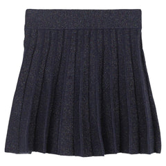 Billieblush Navy Pleated  Knit Shimmer Skirt