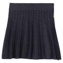 Billieblush Navy Pleated  Knit Shimmer Skirt