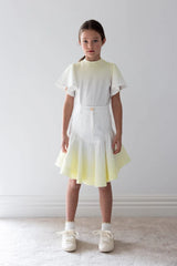 Steph Yellow Tie Dye Flutter Tee