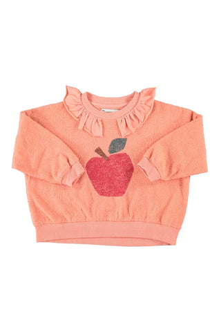 Piupiuchick Apple print pink collar sweatshirt