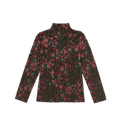 Olivia Rohde Black/Pink Floral Velvet Top