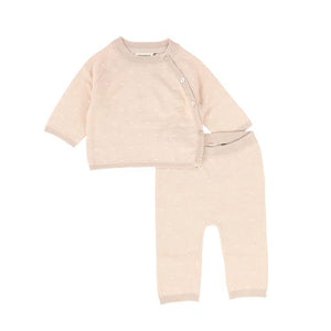 MARMAR COPENHAGEN CREAMY TAUPE HEART SWEATER SET