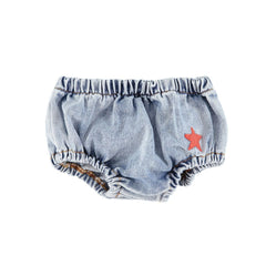 PIUPIUCHICK WASHED BLUE DENIM BLOOMERS