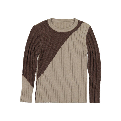 NOVE BROWN CABLE SWEATER 