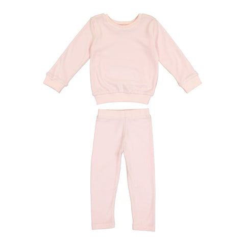 Pouf Light Pink Velour Set