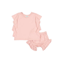 Petals &amp; Peas Blush Side Ruffle Top And Bloomers