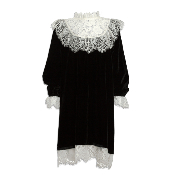 PETITE AMALIE BLACK WITH CREAM VELVET DRESS BellaKidsNY PETITE AMALIE BLACK WITH CREAM VELVET DRESS BellaKidsNY
