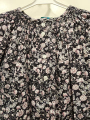 NUECES PINK/BLACK FLOWER JUNE DOUBLE SMOCKED DRESS