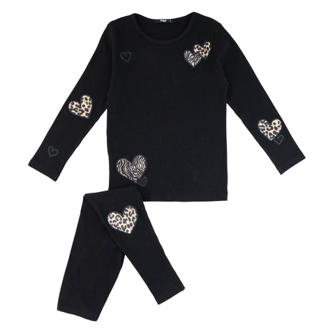 NOGGI ANIMAL PRINT HEART PATCH PAJAMAS