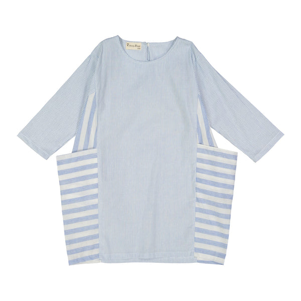 Vierra Rose Blue Stripe Pocket Dress