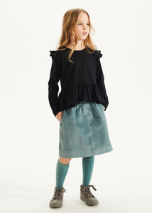 KIDS ON THE MOON SKY BLUE CORDUROY SKIRT
