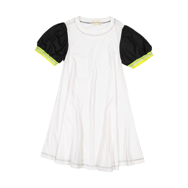 Vierra Rose Puff Sleeve Full Dress - White