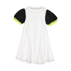 Vierra Rose Puff Sleeve Full Dress - White