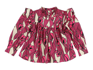 MORLEY RODEO PINK SHIRT WITH RUFFLES ON THE SHOULDER