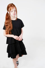 LOUD APPAREL BLACK CREATION RUFFLE DRESS