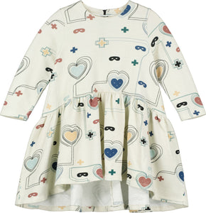 BEAU LOVES NATURAL HEARTS & MASKS LINES LUNA DRESS