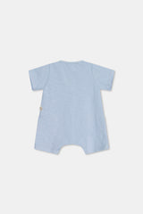 MY LITTLE COZMO DAKOTA SLUB BLUE ROMPER