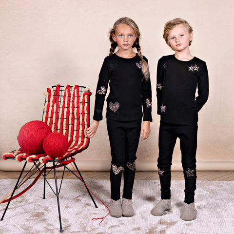 NOGGI ANIMAL PRINT HEART PATCH PAJAMAS