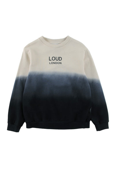 LOUD CREAM/ANTHRACITE OMBRE CLOSED SWEATER