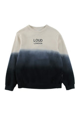 LOUD CREAM/ANTHRACITE OMBRE CLOSED SWEATER
