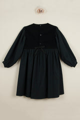 Popelin Black Waiscoat Dress