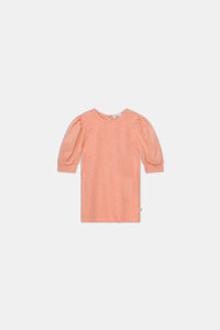 MY LITTLE COZMO ¾ SLEEVE SLUB PEACH TSHIRT